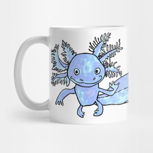 Axolotl Art, Blue Axolotl, Mexican Walking Fish Mug